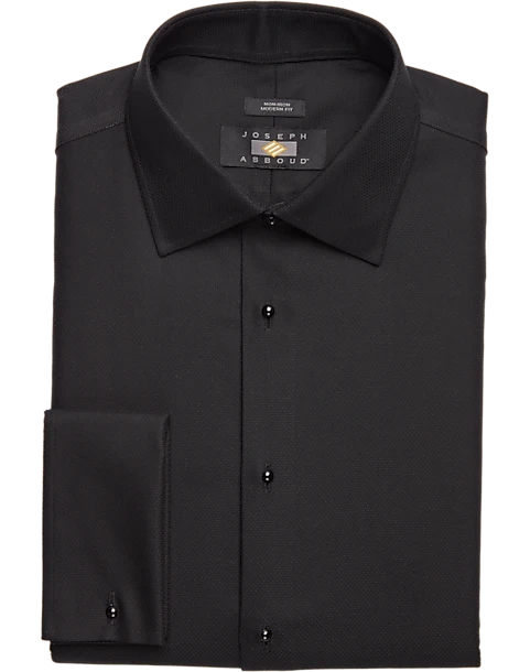 Joseph Abboud Modern Fit French Cuff Tuxedo Formal Shirt, Black 1 Joseph Abboud Modern Fit French Cuff Tuxedo Formal Shirt, Black