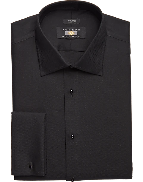 Joseph Abboud Classic Fit French Cuff Tuxedo Formal Shirt, Black 1 Joseph Abboud Classic Fit French Cuff Tuxedo Formal Shirt, Black
