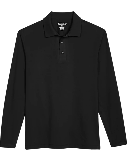 Awearness Kenneth Cole Modern Fit Long Sleeve Polo, Black 1 Awearness Kenneth Cole Modern Fit Long Sleeve Polo, Black