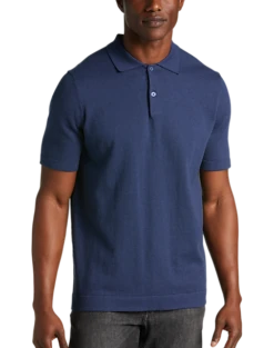 Joseph Abboud Modern Fit Sweater Polo, Heathered Navy