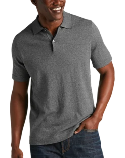 Joseph Abboud Modern Fit Sweater Polo, Heathered Gray
