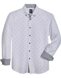 Michael Strahan Four-Way Stretch Modern Fit Sport Shirt, Navy Stars