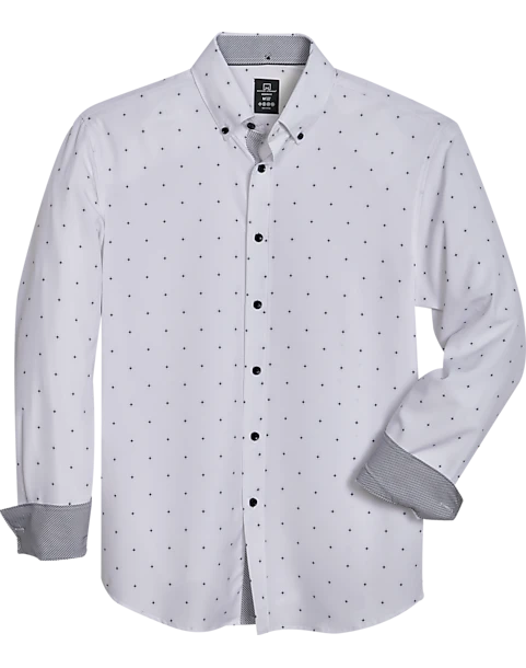 Michael Strahan Four-Way Stretch Modern Fit Sport Shirt, Navy Stars 1 Michael Strahan Four-Way Stretch Modern Fit Sport Shirt, Navy Stars