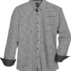 Michael Strahan Modern Fit Four-Way Stretch Sport Shirt, White & Gray Grid
