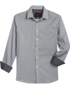 Egara Slim Fit Sport Shirt, Black Mini Geo