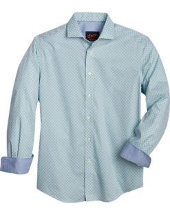 Egara Slim Fit Sport Shirt, Aqua Tile