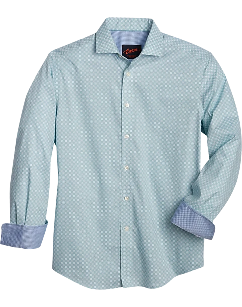 Egara Slim Fit Sport Shirt, Aqua Tile 1 Egara Slim Fit Sport Shirt, Aqua Tile