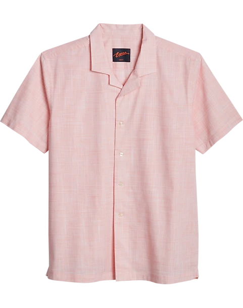 Egara Slim Fit Short Sleeve Sport Shirt, Coral 1 Egara Slim Fit Short Sleeve Sport Shirt, Coral
