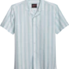 Egara Slim Fit Short Sleeve Sport Shirt, Aqua Stripe