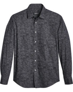 Awearness Kenneth Cole Slim Fit Sport Shirt, Black Stealth