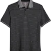 Michael Strahan Modern Fit Short Sleeve Polo, Black Stripe