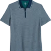 Michael Strahan Modern Fit Zip Polo, Teal