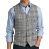 Paisley & Gray Slim Fit Vest, Black & White Glen Plaid