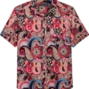 Paisley & Gray Slim Fit Short Sleeve Sport Shirt, Pink Paisley