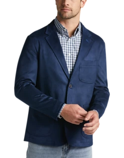 New Release 1 Joseph Abboud Modern Fit Notch Lapel Ultra Suede Soft Jacket, Dark Blue
