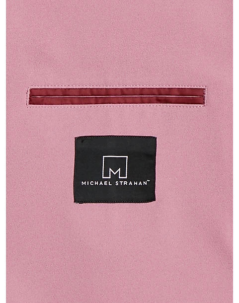 Michael Strahan Modern Fit Notch Lapel Crepe Knit Soft Jacket, Pink 3 Michael Strahan Modern Fit Notch Lapel Crepe Knit Soft Jacket, Pink - Image 3