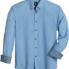 Michael Strahan Modern Fit Spread Collar 4-Way Stretch Sport Shirt, Blue Geo Starfish