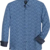 Michael Strahan Modern Fit Spread Collar 4-Way Stretch Sport Shirt, Blue Abstract Floral