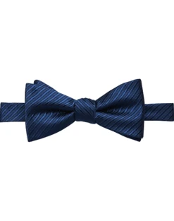 Egara Pre-Tied Bow Tie, Navy Stripe