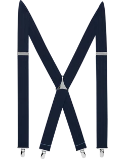 Egara Navy Stripe Clip Suspenders, Big & Tall