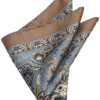 Joseph Abboud Silk Pocket Square, Taupe Paisley