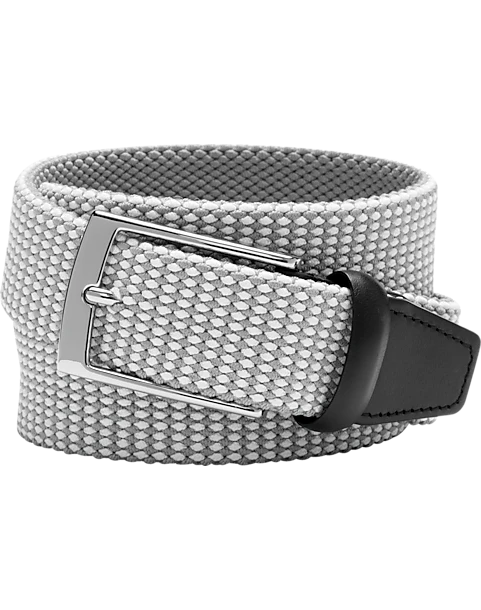 Joseph Abboud Woven Casual Belt, Gray & White Diamond Check 1 Joseph Abboud Woven Casual Belt, Gray & White Diamond Check
