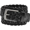 Joseph Abboud Genuine Leather Braided Belt, Black