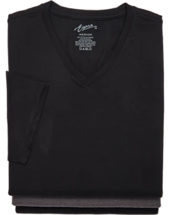Egara Slim Fit V-Neck T-Shirt, 3-Pack, Black & Gray