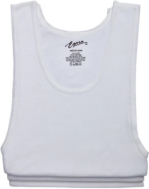 Egara Slim Fit Tank Top, 3-Pack, White 1 Egara Slim Fit Tank Top, 3-Pack, White